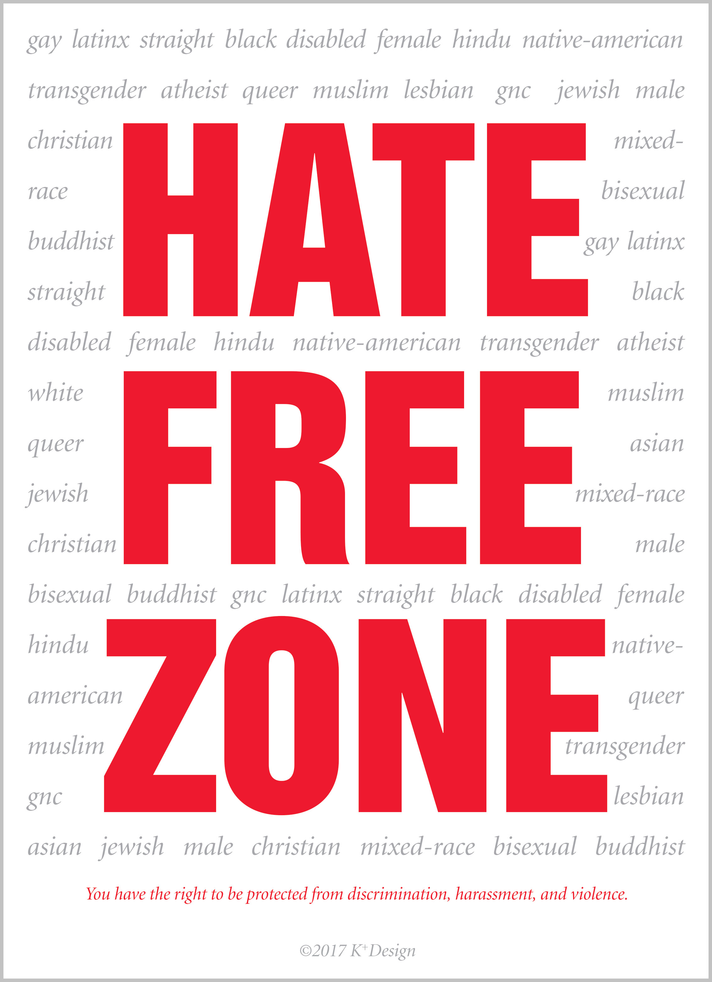 "Hate Free Zone" - English