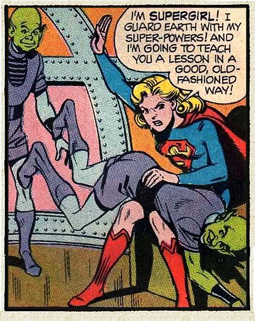 Supergirl spanking alien